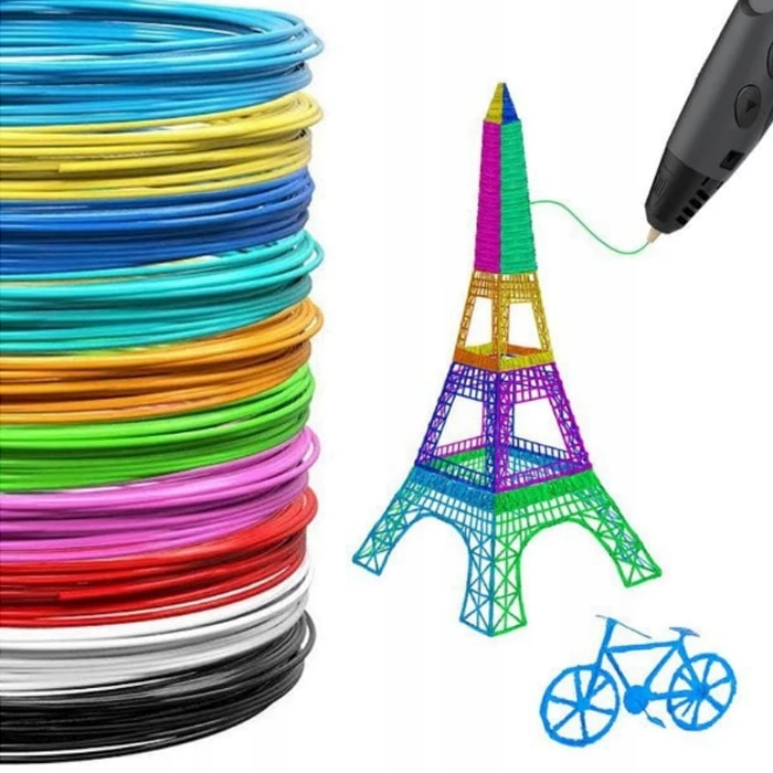 3D PEN FILAMENT PLA PILDYMO RINKINYS IŠ 20 SPALVŲ 100 M 1,75 MM MIŠINIS