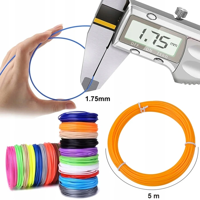 3D PEN FILAMENT PLA PILDYMO RINKINYS IŠ 20 SPALVŲ 100 M 1,75 MM MIŠINIS