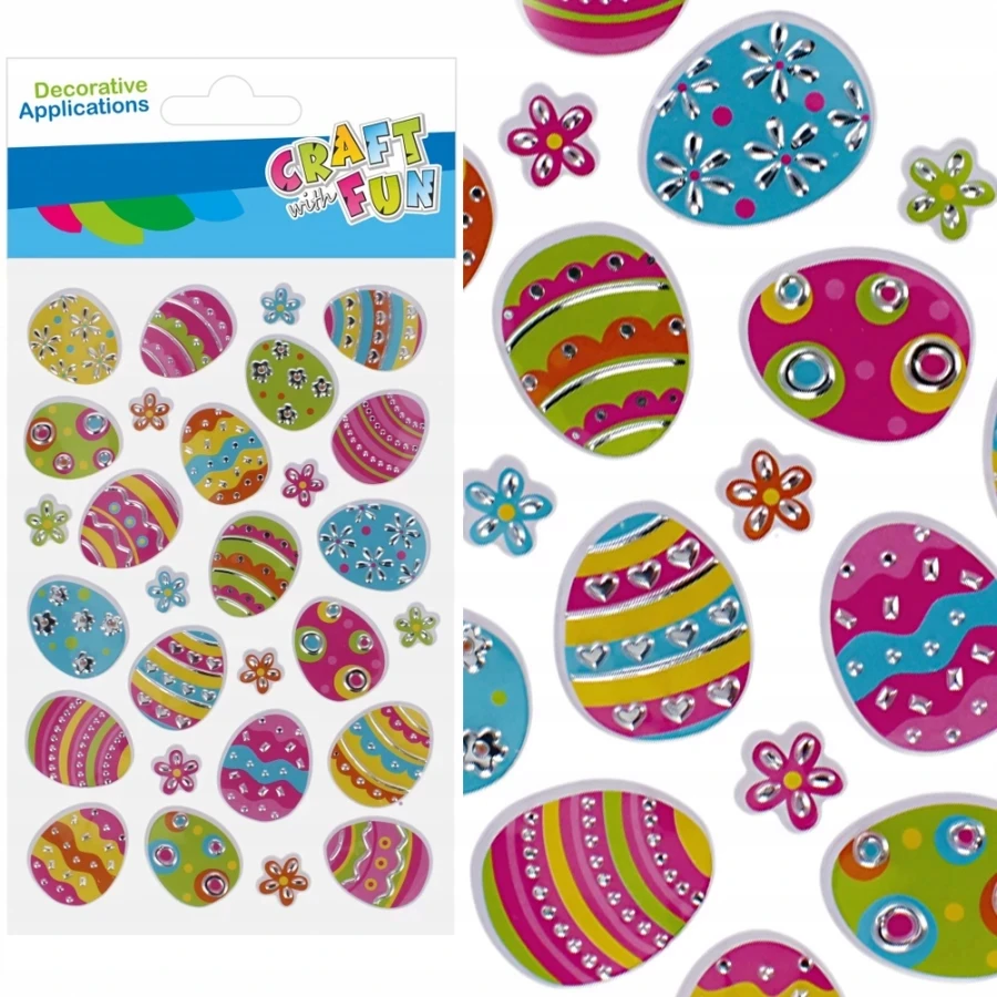 3d Velykų Lipdukai "craft With Fun" - 28 vnt.