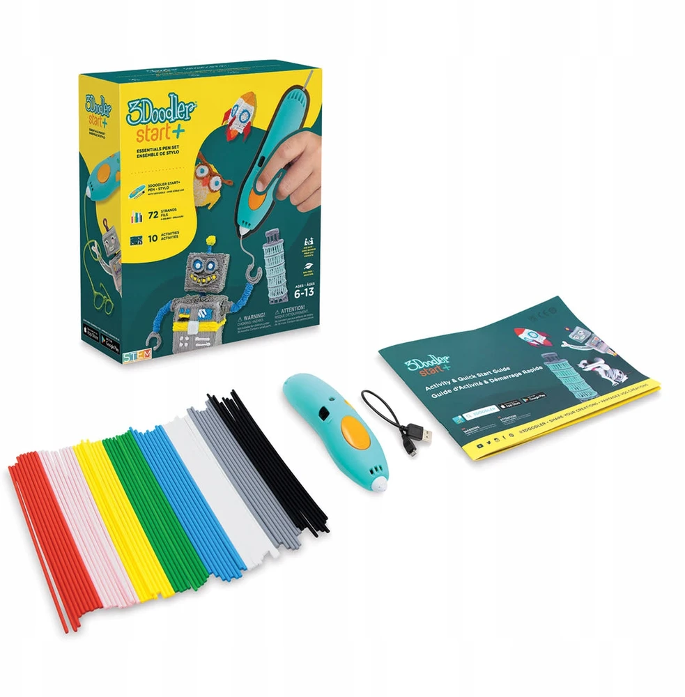 3DOODLER 3D PEN START PLUS SPLUS 3D PROJEKTŲ SPAUSDINIMO RINKINYS VAIKAMS