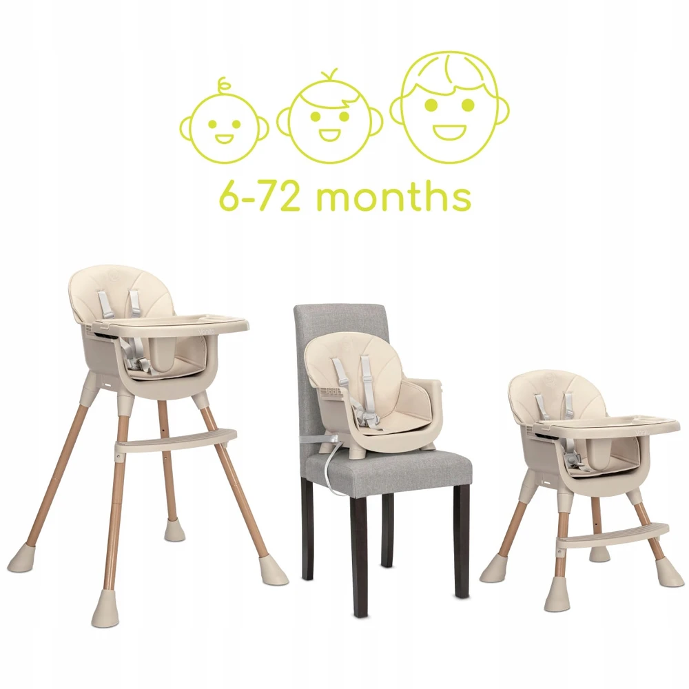 3in1 maitinimo kėdutė, atrama kojoms, padėklas, diržai, Lorelli staliukas