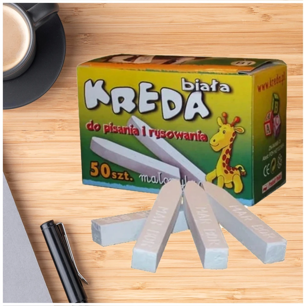 3L Kreida lentai, BALTA, 50 vnt., kvadratas