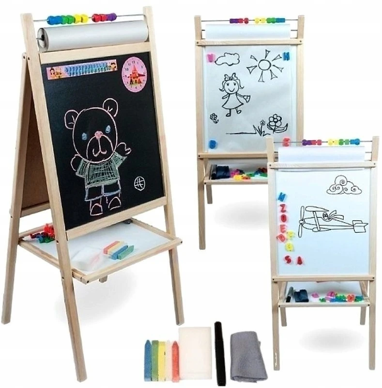 3Toysm 4in1 MAGNETINĖ KREIDOS LENTA, POPIERIUS, ABAKUSAS