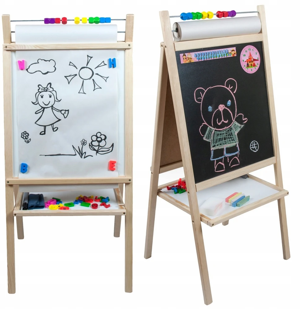 3Toysm 4in1 MAGNETINĖ KREIDOS LENTA, POPIERIUS, ABAKUSAS