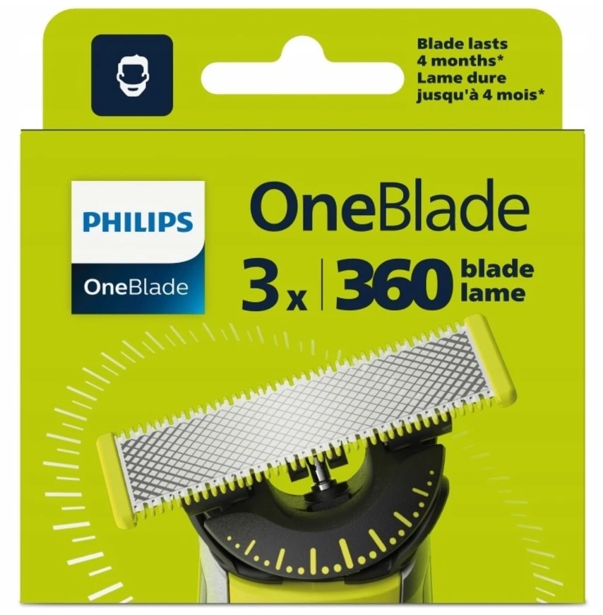3X PHILIPS ONEBLADE 360 AŠMENYS ORIGINALUS QP430 ESMENŲ SKITIMO PEILIS QP430/50