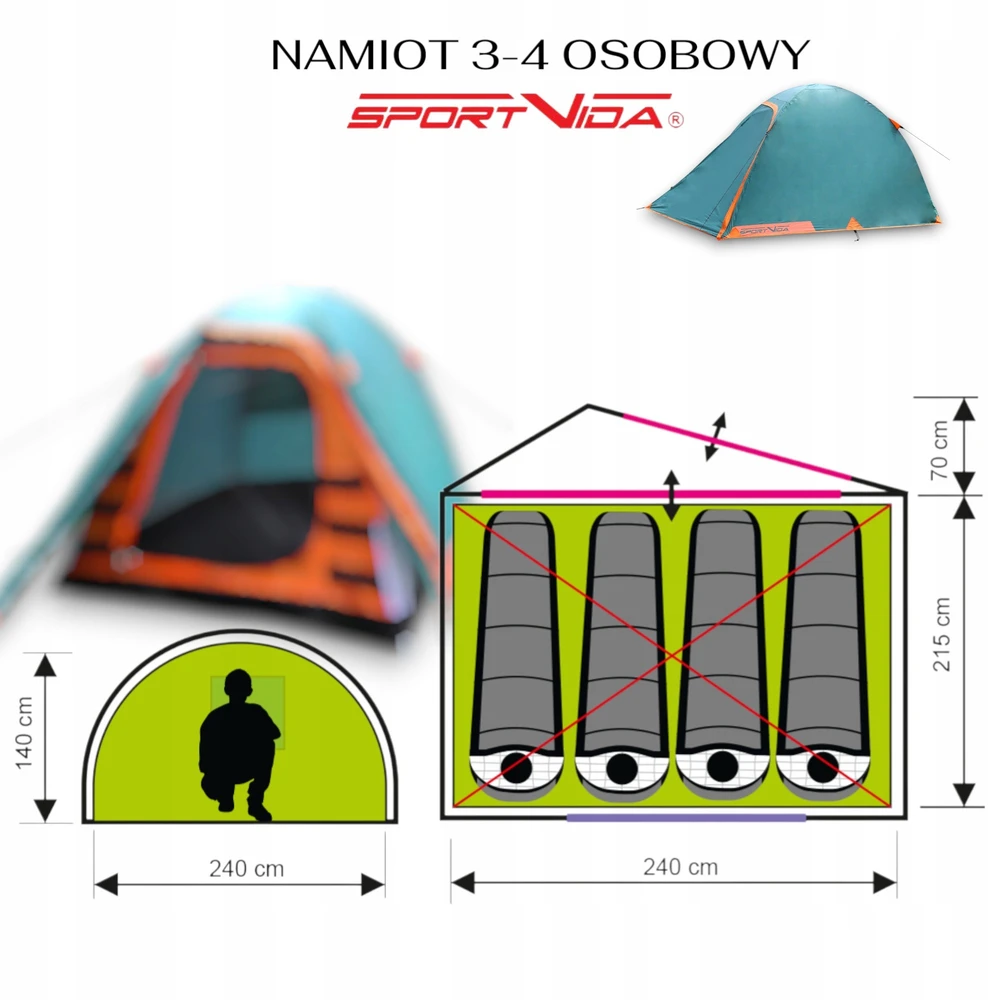 4-AMENIŲ ŠEIMOS PALAPINĖ, ATLIERIU VANDENIUI, 4000mm, TROPIC, TINKLAS nuo uodų, SPORTVIDA