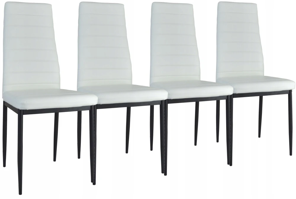 4 baltos ekoodos valgomojo kėdės Dankor Design, siūtos
