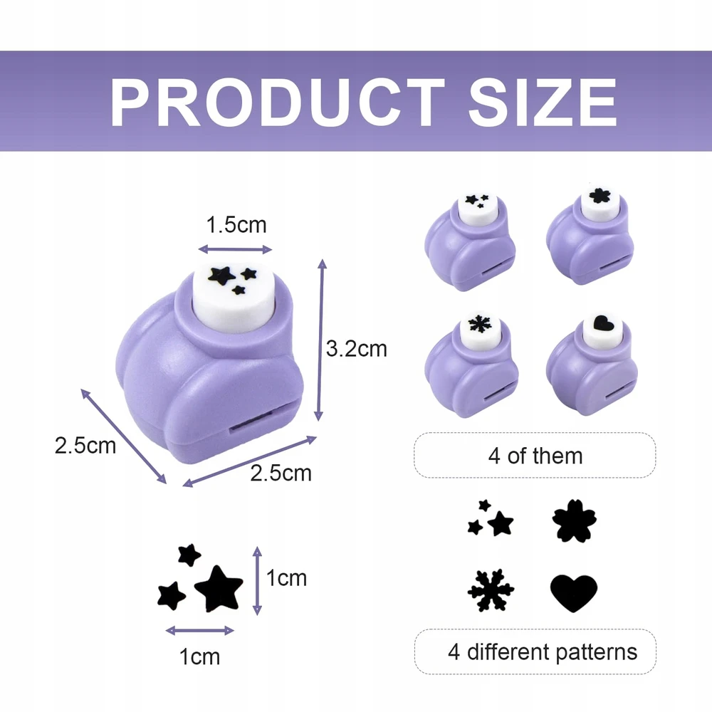 4 dekoratyvinės pjaustyklės 1 cm popieriui, raštai scrapbooking