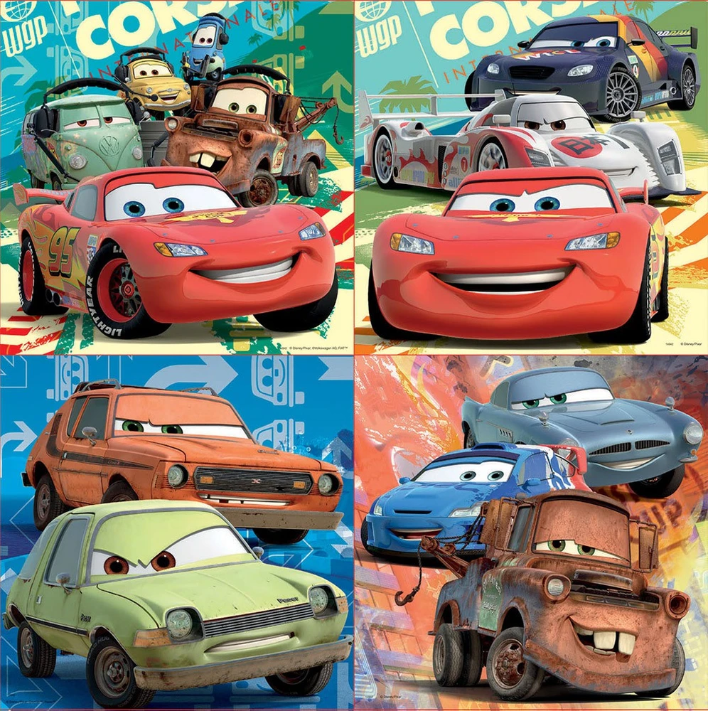 Educa 4 dėlionės PROGRESIVOS CARS, 3-5 metų, 12+16+20+25 dalių