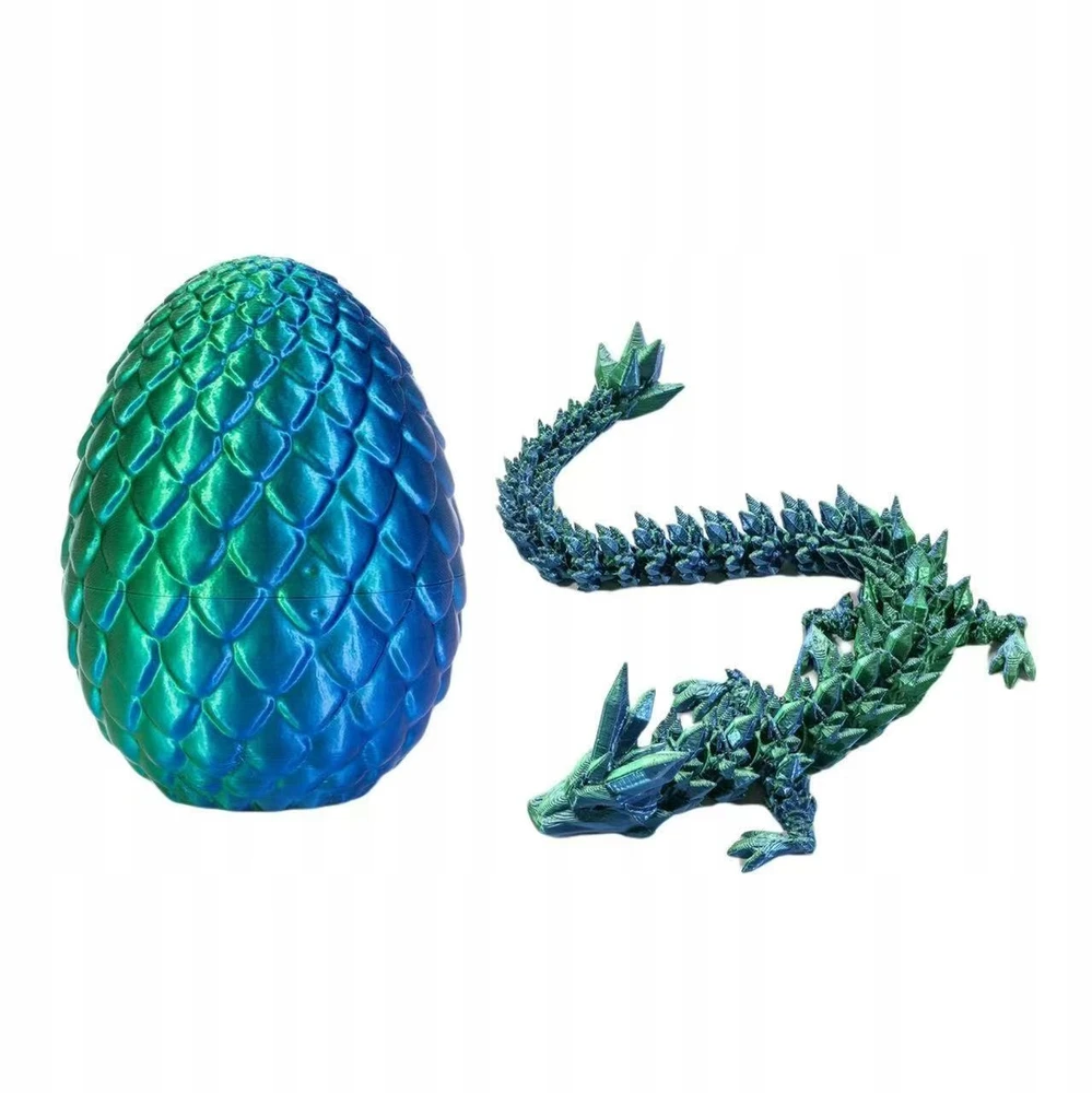 4× Dragon Crystal Joints 3D spausdintas kilnojamas KIAUŠINIŲ rinkinys PURPURINE-MĖLYNA