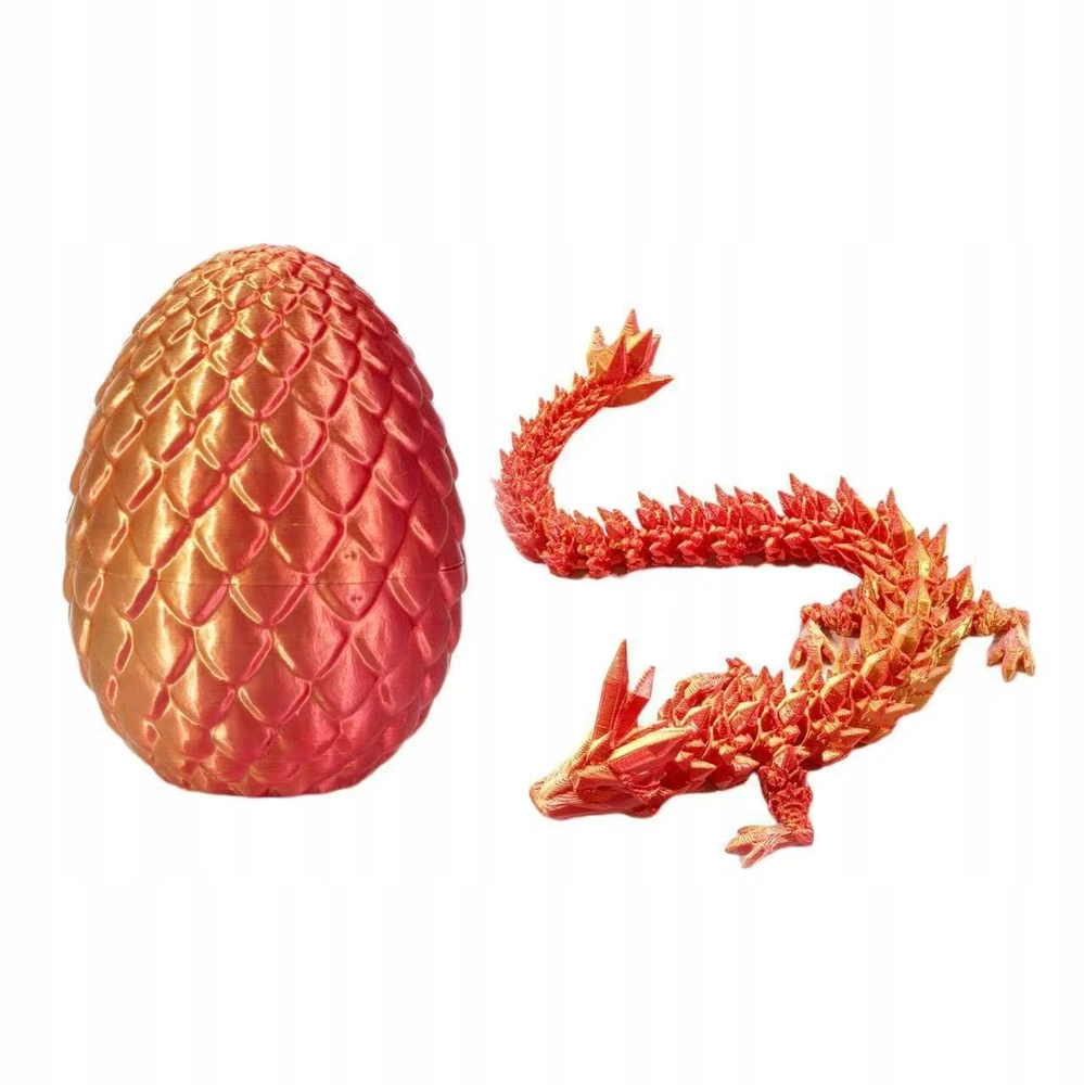 4× Dragon Crystal Joints 3D spausdintas kilnojamas KIAUŠINIŲ rinkinys PURPURINE-MĖLYNA