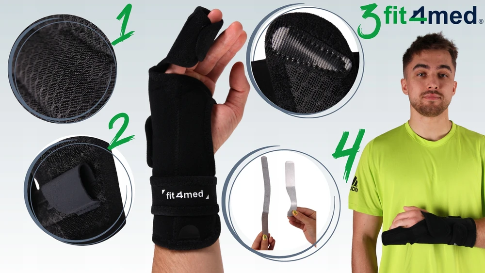 4 ir 5 pirštų lūžių ortozė, Fit4Med, dešinė, S/M
