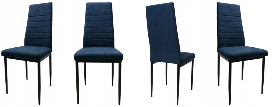 4 vnt. Dankor Design Curio mėlyni virtuvės kėdžių komplektas