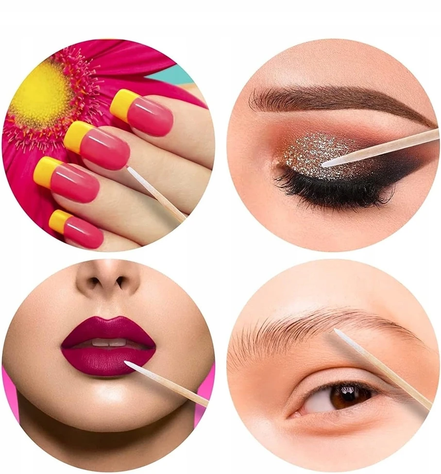 400 VIENETŲ HYGIENE POINTED MAKEUP LIPKLIKLIAI KOSMETINIS GROŽIS