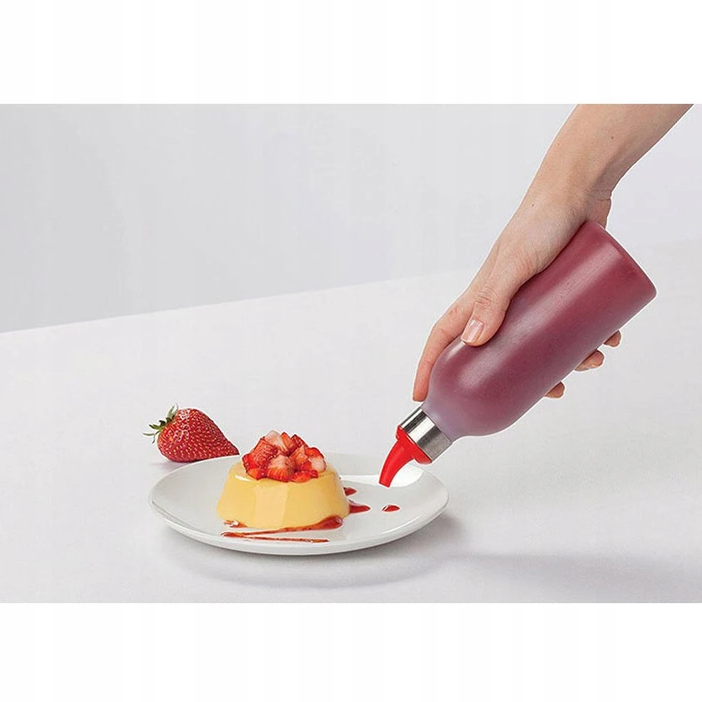 450 ml medaus padažo buteliuko dozatorius raudonas