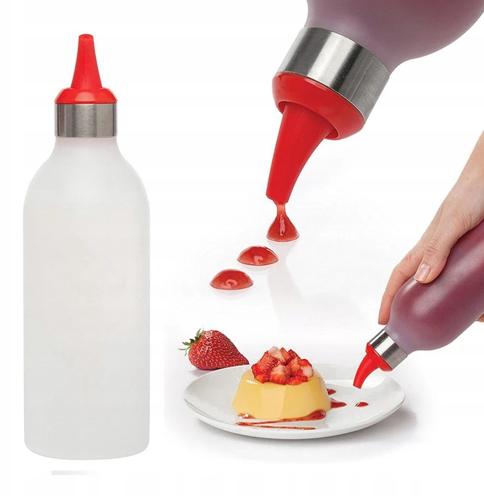 450 ml medaus padažo buteliuko dozatorius raudonas