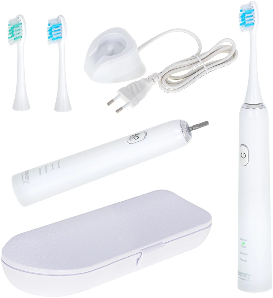 Camry Sonic Dantų šepetėlis CR 2173 Įkraunamas Suaugusiems Šepetėlių skaičius galvutės įeina 2 Number of teeth brushing modes 3 Sonic technology Baltas
