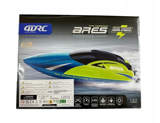 4Drc NUOTOLINIO PULTO VALDOMA VALTIS FAST MOTORBOAT RC 2XBATERY GALINGI VARIKLIAI