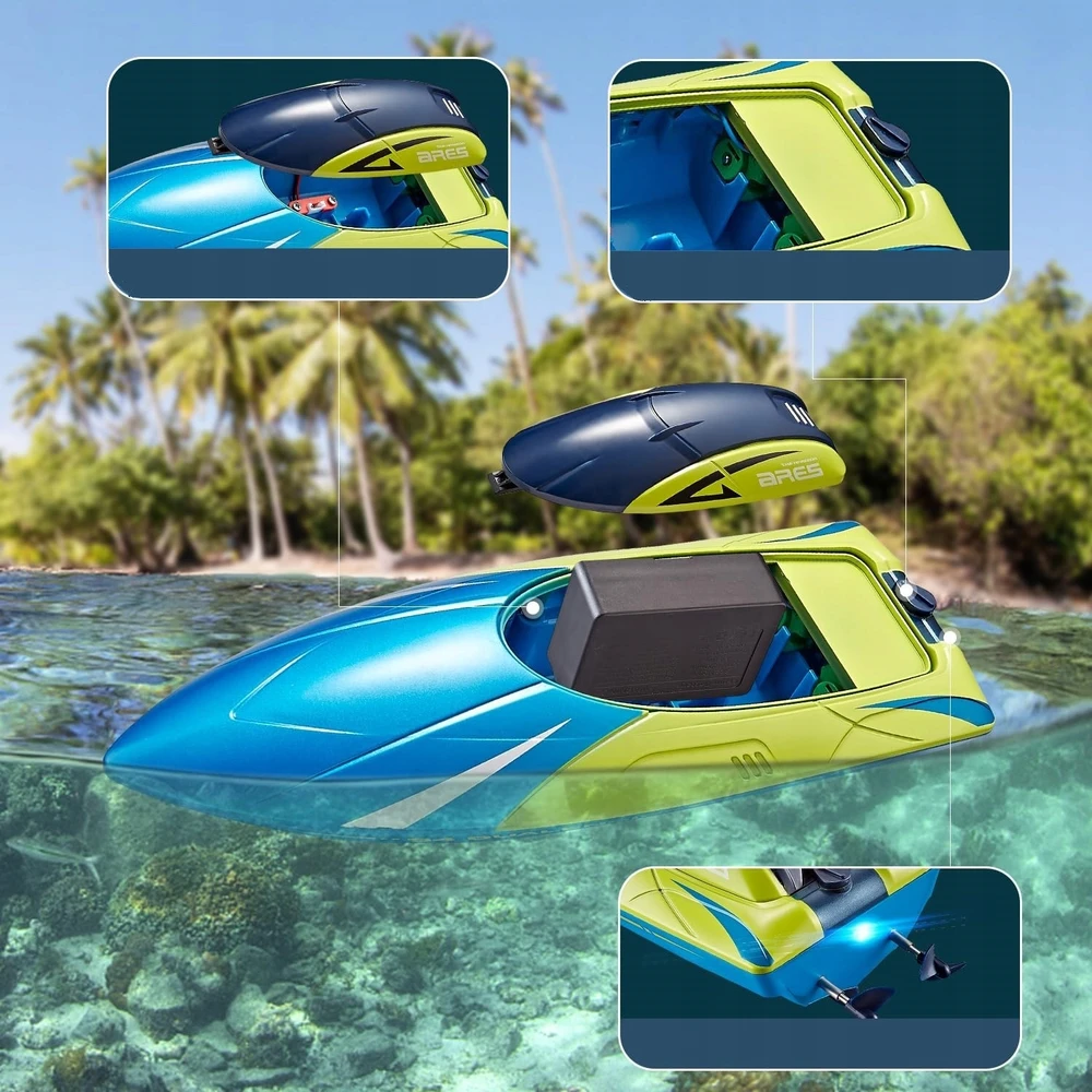 4Drc NUOTOLINIO PULTO VALDOMA VALTIS FAST MOTORBOAT RC 2XBATERY GALINGI VARIKLIAI