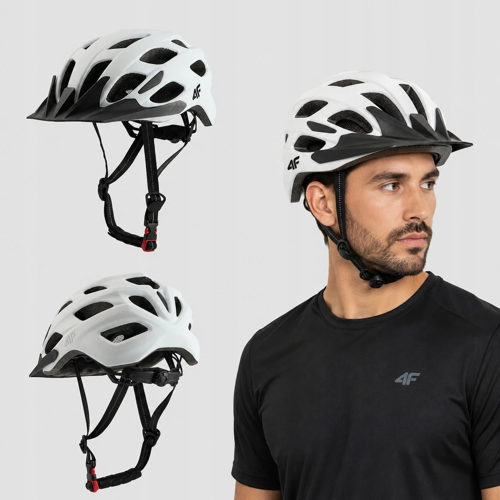 4F DVIRAČIO ŠALMAS UNISEX VYRIŠKAS MOTERIŠKAS L 59-61cm Baltas U135 SS26