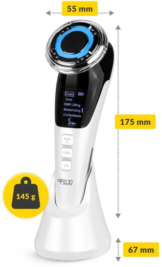 4Fizjo 5 viename veido masažuoklis, beadatė mezoterapija, EMS liftingas