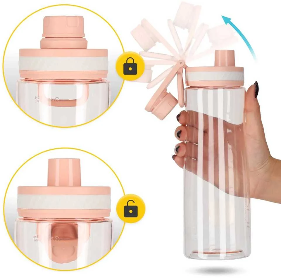 4Fizjo 850 ml rožinis sportinis vandens butelis