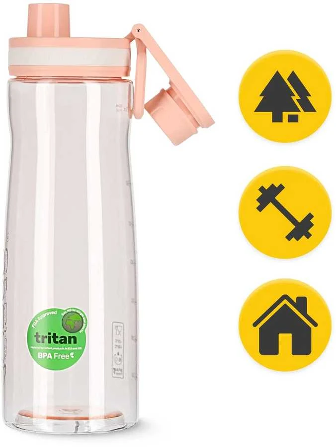 4Fizjo 850 ml rožinis sportinis vandens butelis