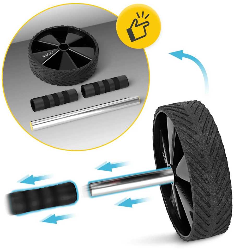 4Fizjo AB WHEEL PRO pilvo preso pratimų ratas, geltonas