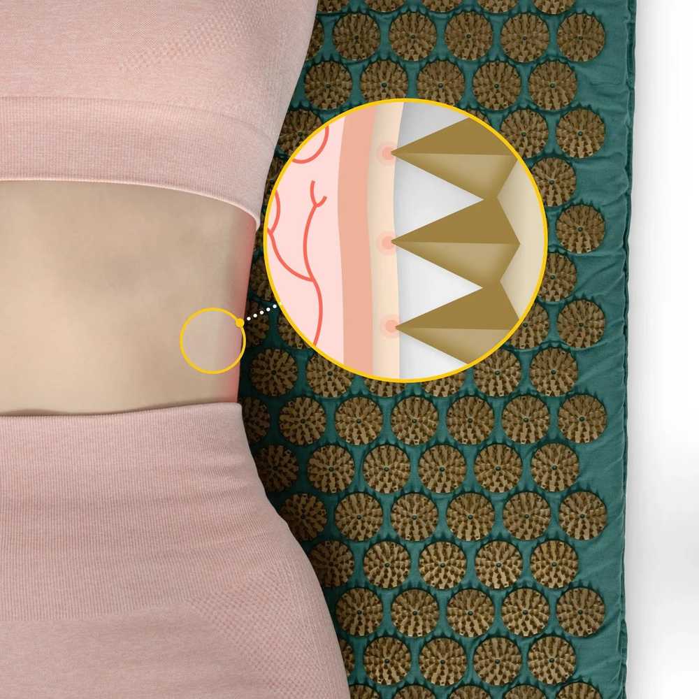4Fizjo Akupresūros kilimėlis su pagalvėle, klasikinis, tamsiai žalias