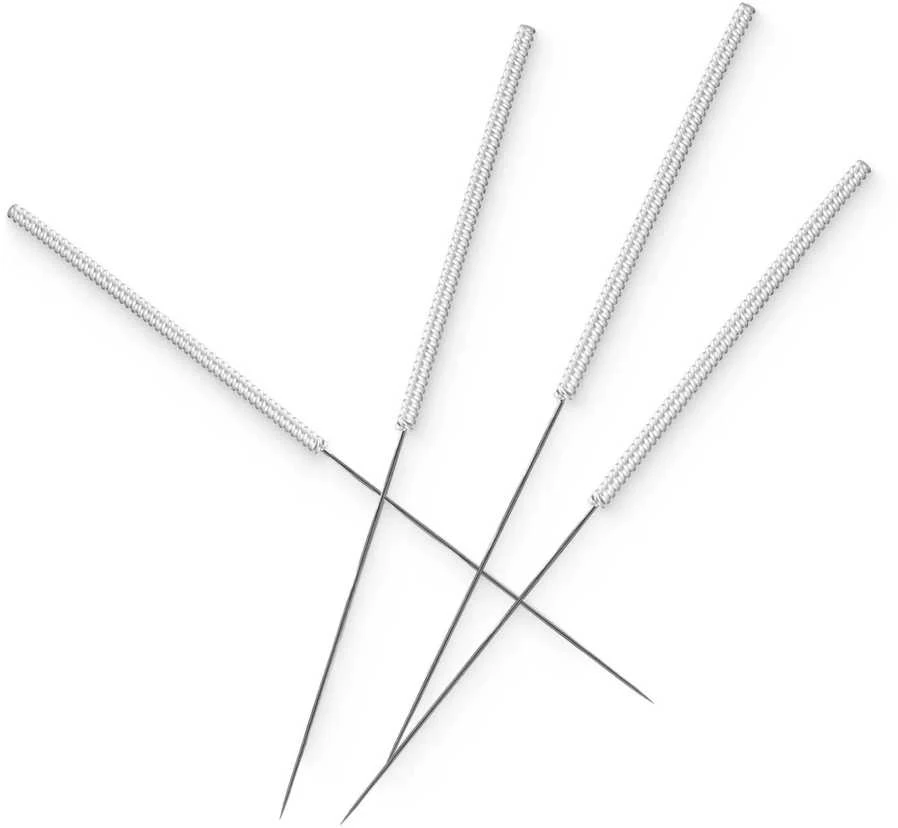 4Fizjo Akupunktūros adatos su kreiptuvu, 100 vnt., 0,25 x 25 mm