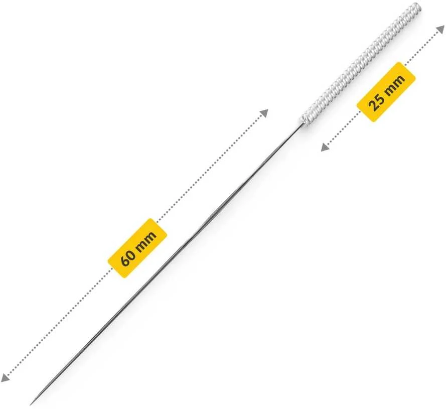4Fizjo Akupunktūros adatos su kreiptuvu, 100 vnt., 0,3 x 60 mm