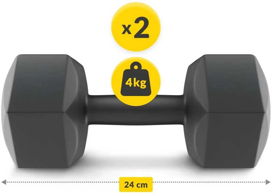 4Fizjo Bituminiai hanteliai pratimams 2 x 4kg