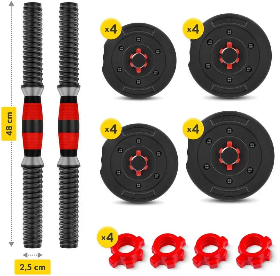 4Fizjo Bituminiai reguliuojamo svorio hanteliai 2 x 15 kg