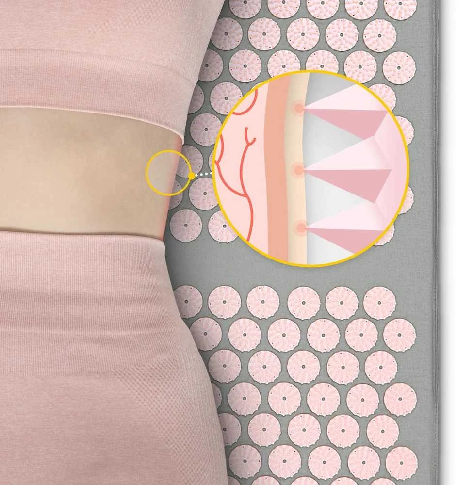 4Fizjo Didelis akupresūros kilimėlis su pagalvėle, klasikinis XL, rožinis