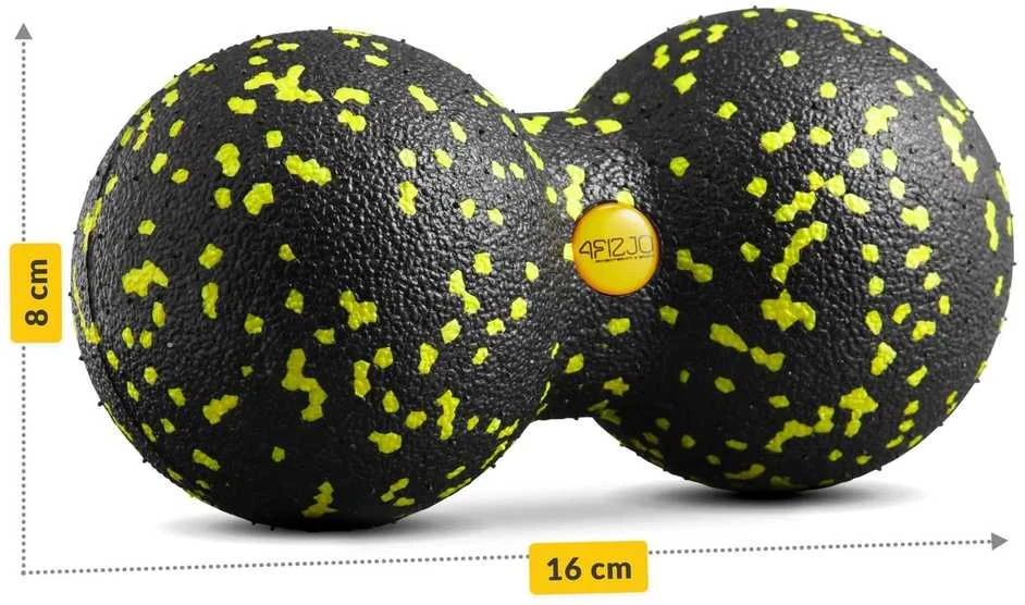 4Fizjo Dvigubas EPP masažo kamuoliukas 8 cm geltonas