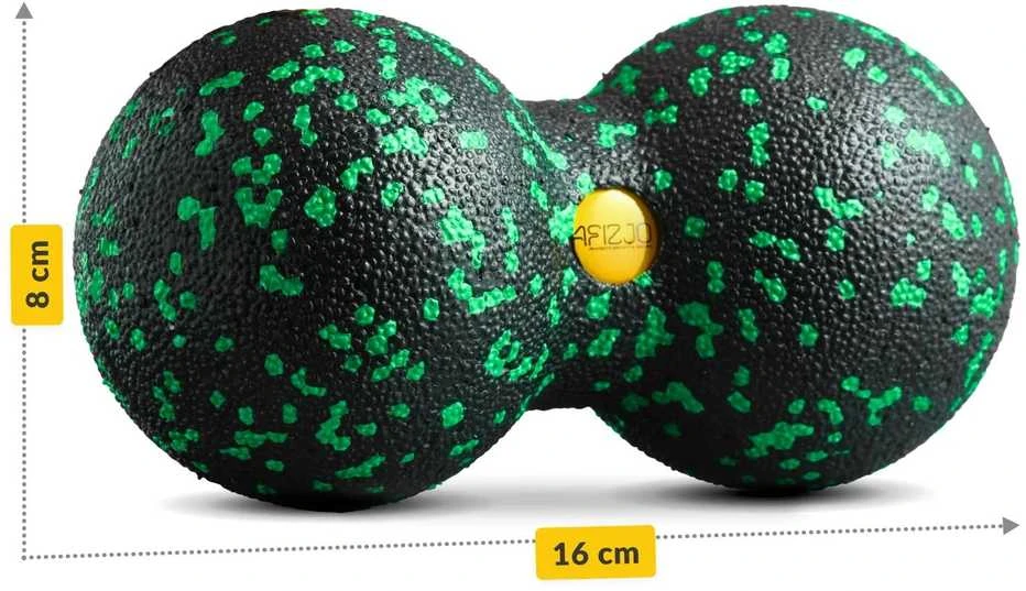 4Fizjo Dvigubas EPP masažo kamuoliukas 8 cm žalias