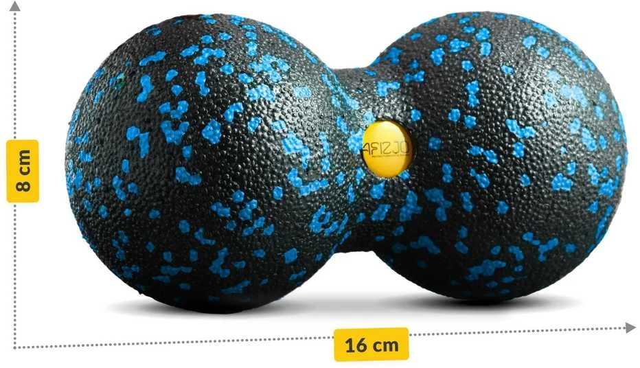 4Fizjo Dvigubas EPP masažo kamuoliukas 8 cm mėlynas