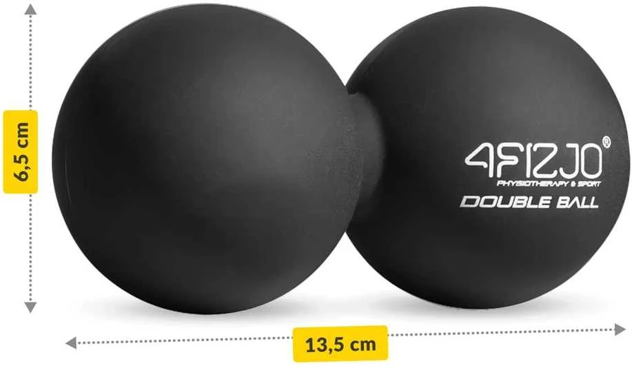4Fizjo Dvigubas masažo kamuoliukas DOUBLE BALL juodas