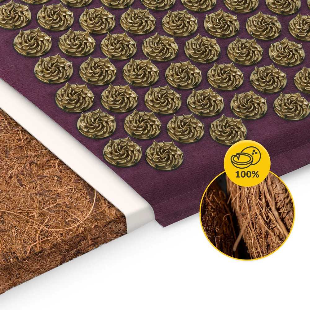 4Fizjo EKO akupresūros kilimėlis su grikių lukštais ir kokosu, violetinis
