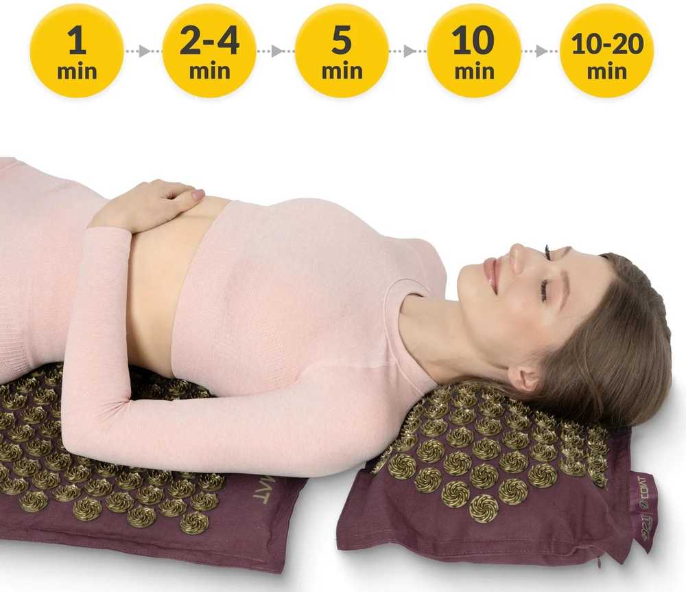4Fizjo EKO akupresūros kilimėlis su grikių lukštais ir kokosu, violetinis