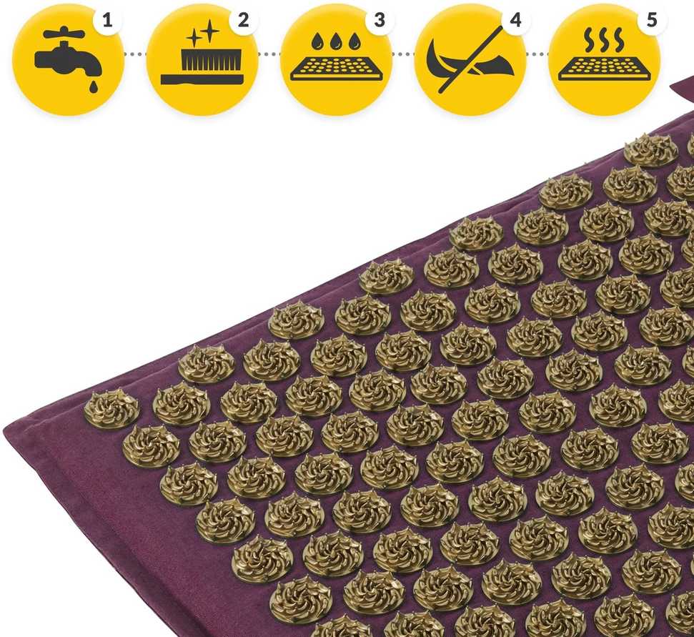 4Fizjo EKO akupresūros kilimėlis su grikių lukštais ir kokosu, violetinis