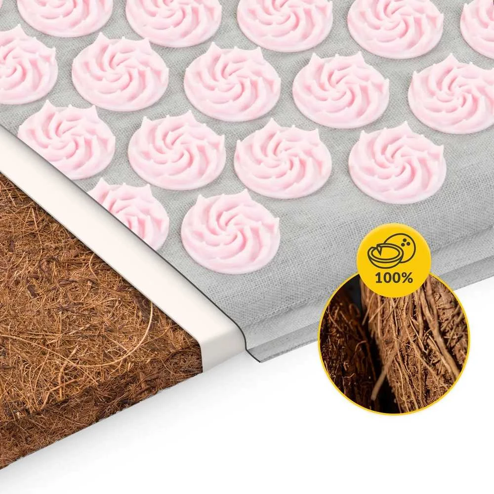 4Fizjo EKO akupresūros kilimėlis su grikių lukštais ir kokosu, rožinis