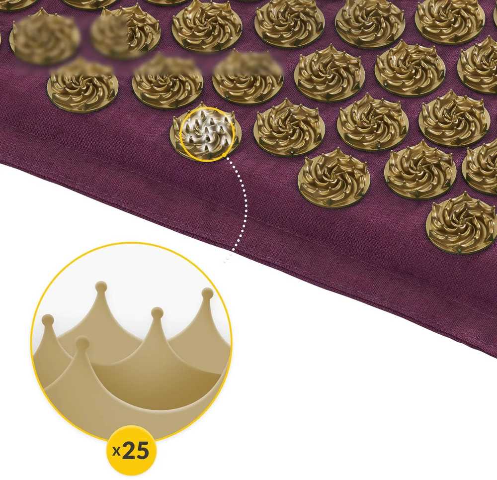 4Fizjo EKO akupresūros kilimėlis su grikių lukštais ir kokosu, violetinis