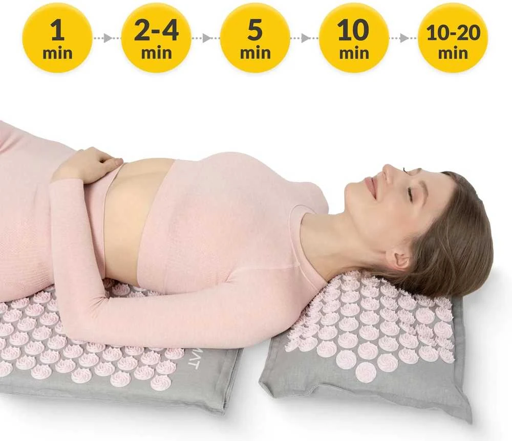 4Fizjo EKO akupresūros kilimėlis su pagalve, XL dydžio, rožinis