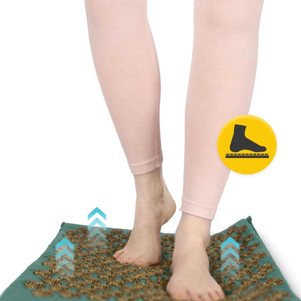 4Fizjo EKO akupresūros kilimėlis su pagalve, XL dydžio, žalias