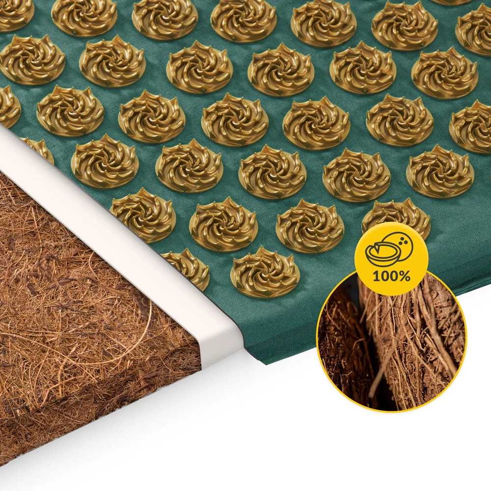 4Fizjo EKO akupresūros kilimėlis su pagalve, XL dydžio, žalias