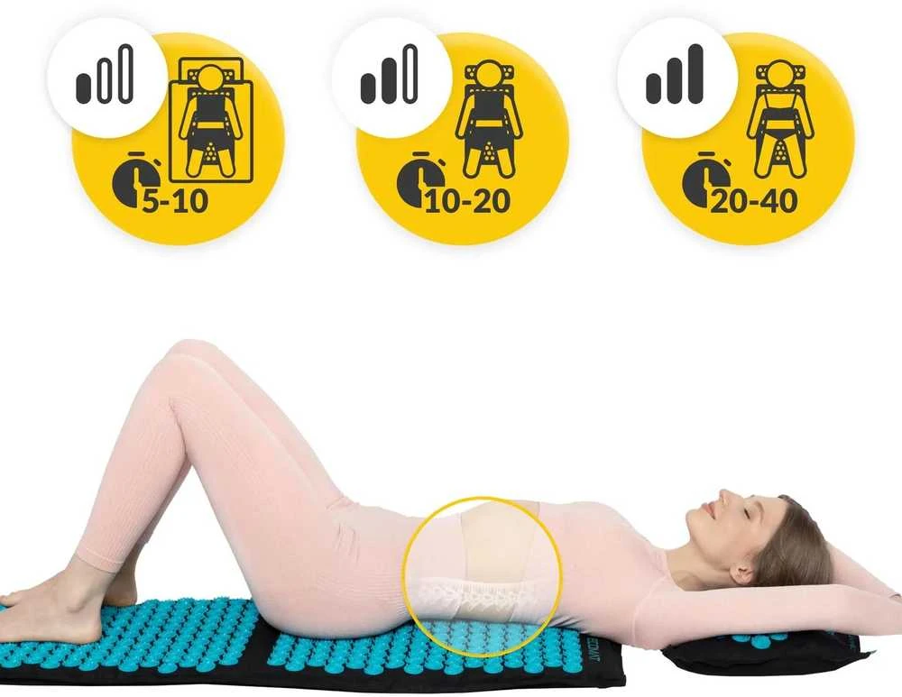 4Fizjo EKO akupresūros kilimėlis su pagalve, XL dydžio, mėlynas