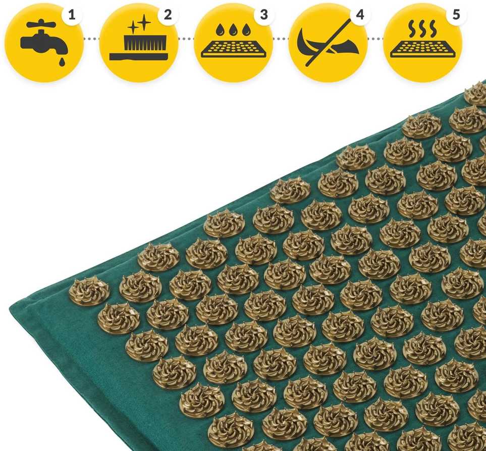 4Fizjo EKO akupresūros kilimėlis su pagalve, XL dydžio, žalias