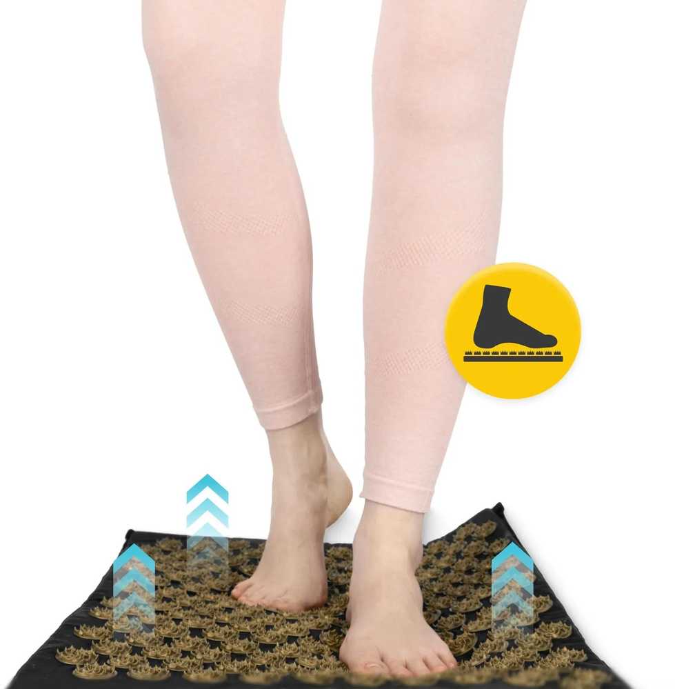 4Fizjo EKO akupresūros kilimėlis su pagalve, XL dydžio, juodas