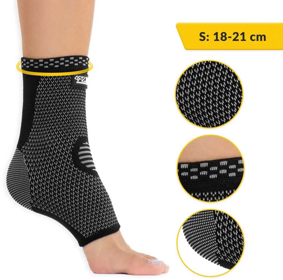 4Fizjo Elastinė čiurnos įtvaras S pilkas